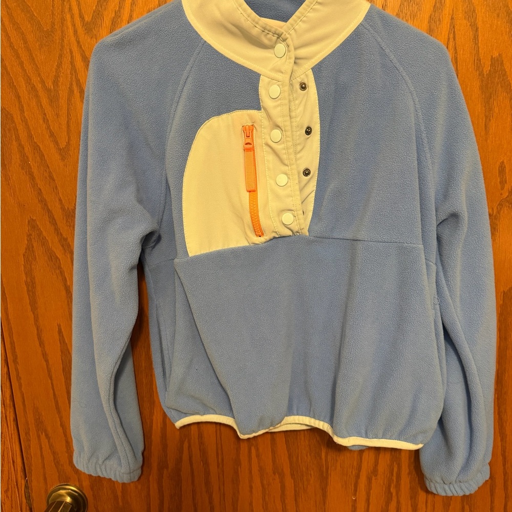 Hippie Rose Blue and and light blue snap Button-Up Sweater